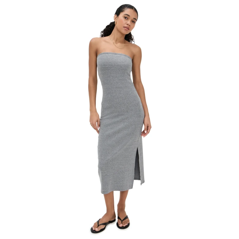perfectwhitetee Blondie Strapless Dress Dark Heather Grey XL