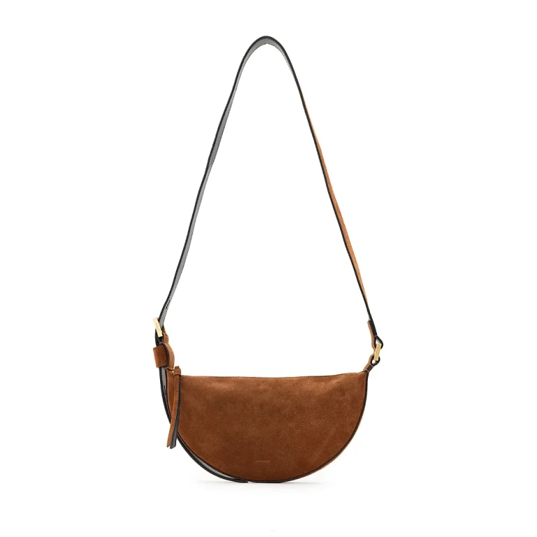 Allsaints Halfmoon Suede Crossbody Bag