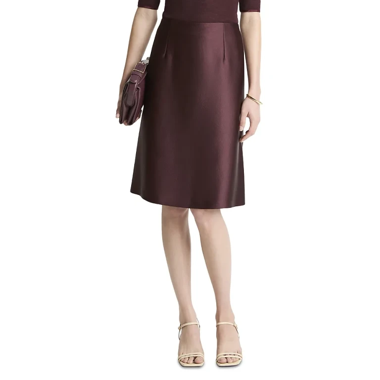 Vince Pebbled Satin Skirt