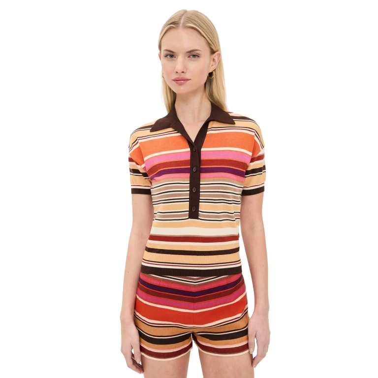 FAITHFULL Sable Polo Shirt Murano Stripe 6