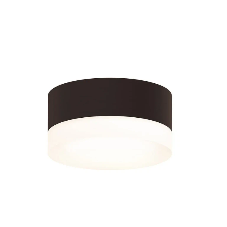 REALS 5" Frosted White LED Flush Mount in Textured Bronze