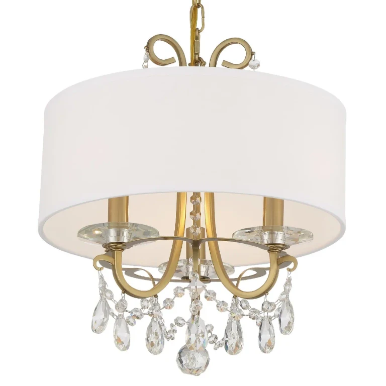 Othello 3-Light 15" Chandelier in Vibrant Gold with Swarovski Strass Crystal Crystals