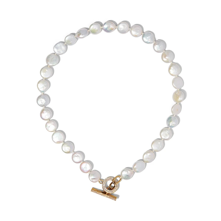 Nadri Poppy Cultured Freshwater Pearl Coin Collar Necklace, 17
