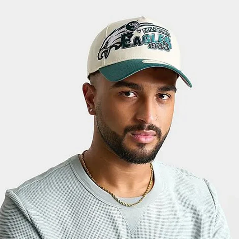 New Era Philadelphia Eagles NFL Classic 9FORTY Snapback Hat in Chrome/Green
