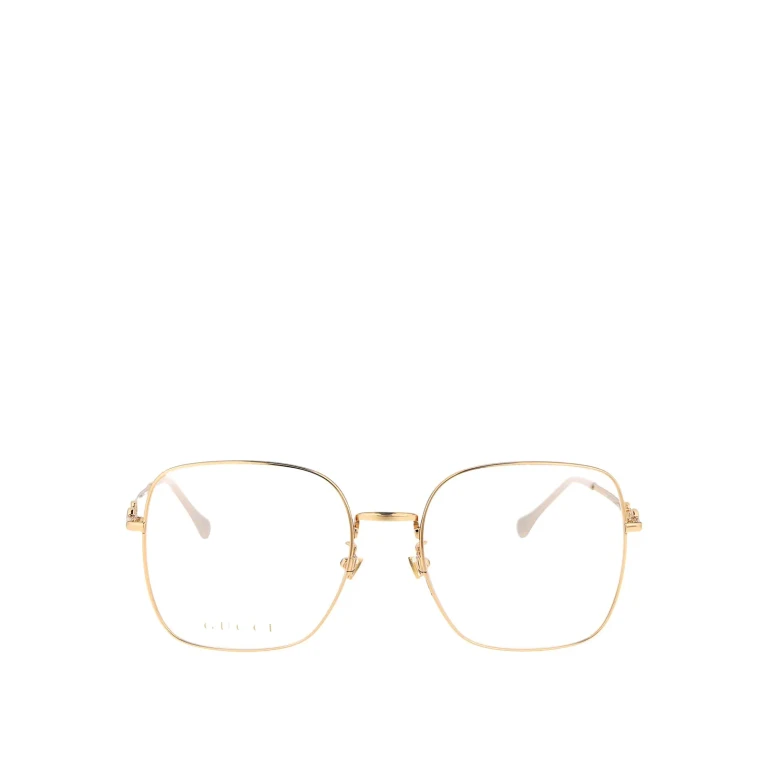Ladies Gold Tone Rectangular Eyeglass Frames GG0883OA