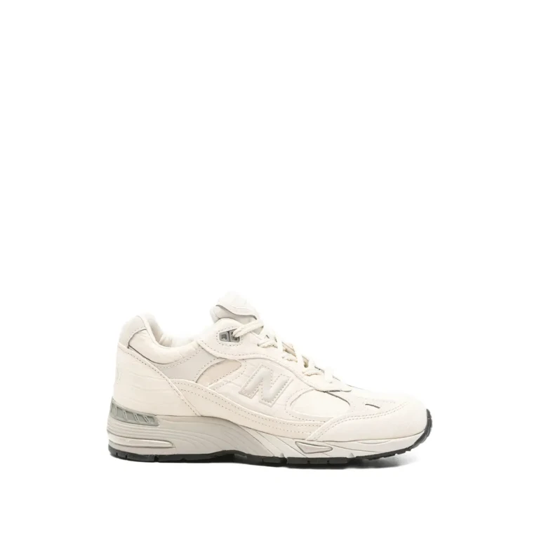 New Balance 991V1 Crocodile-effect Panelled Sneakers