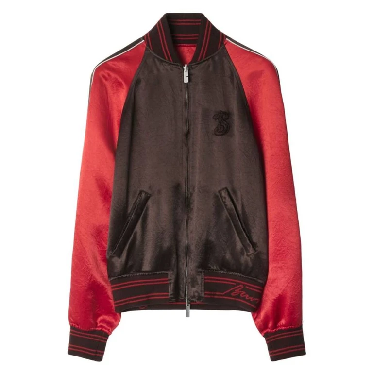 Burberry B Snake Satin Bomber Jacket