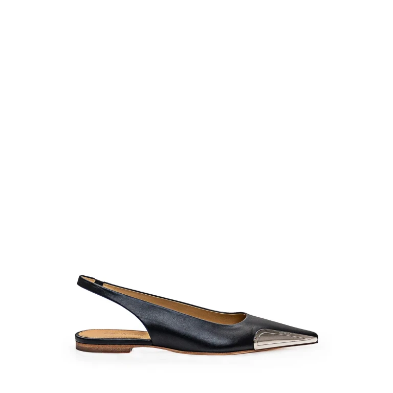 Off-White Allenframe Pointed Toe Slingback Ballerina Shoes