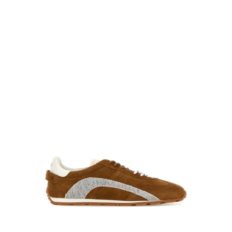 Dsquared2 dc-642 Brown Low Top Sneakers With Logo Patch On The Tongue And Back In Brown Suede For Men