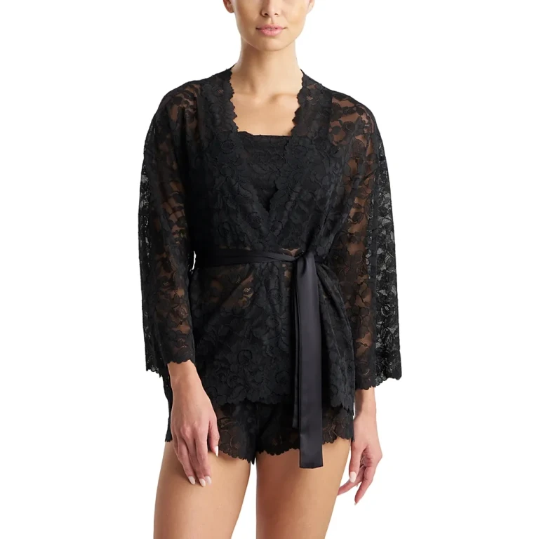 Natori Peony Lace Wrap Robe