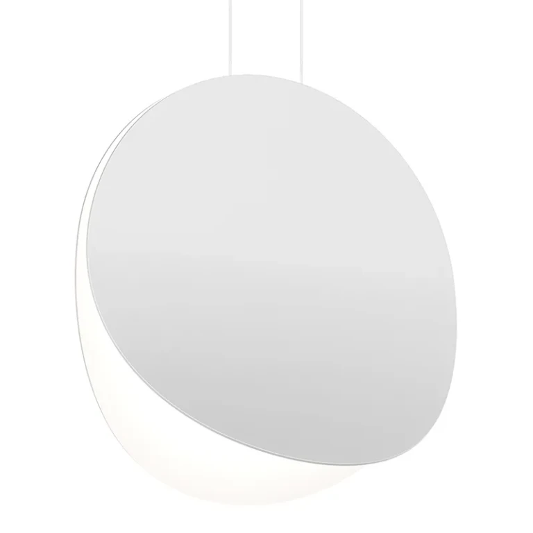 Satin White LED Pendant from the Malibu Discs Collection