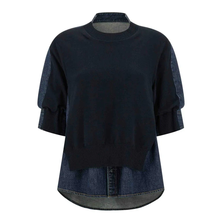 Sacai Pull Col Rond - Bleu