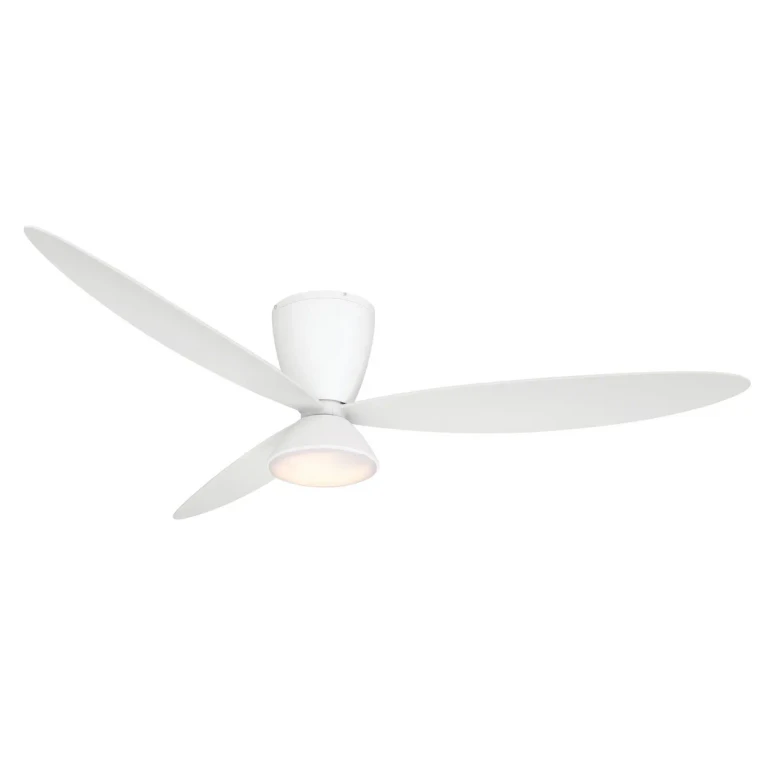 Flat White 58" Ceiling Fan from the Hourglass Collection
