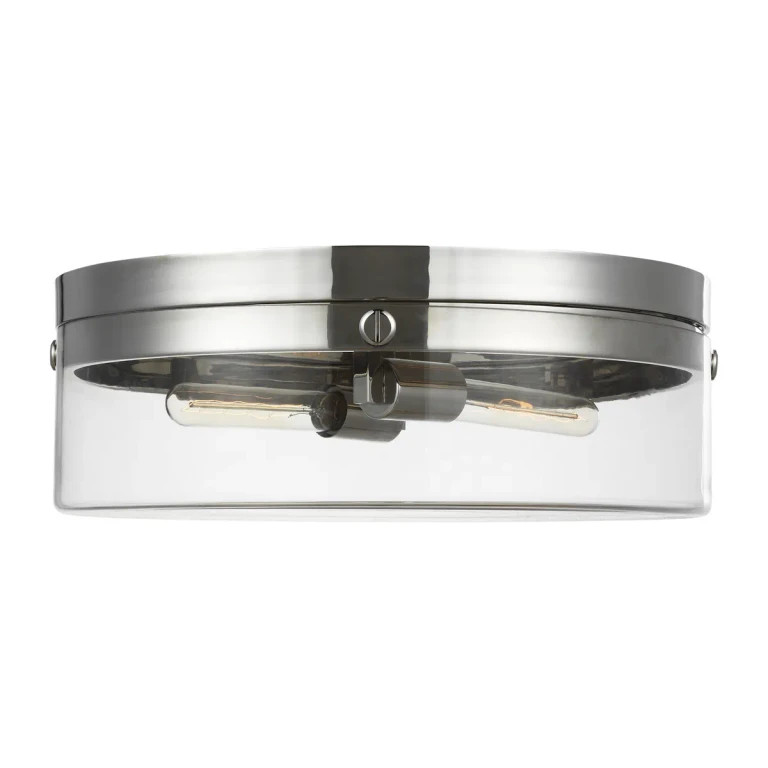 Garrett 2-Light Ceiling Light in Polished Nickel by Chapman & Myers