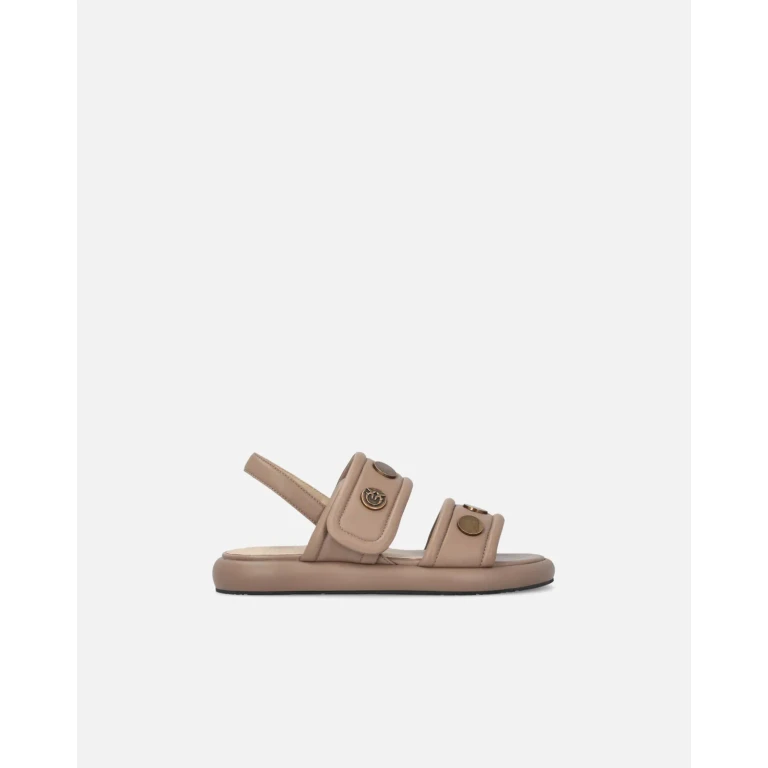 Pinko - Sandales rembourrées en cuir nappa avec détails métalliques - 35