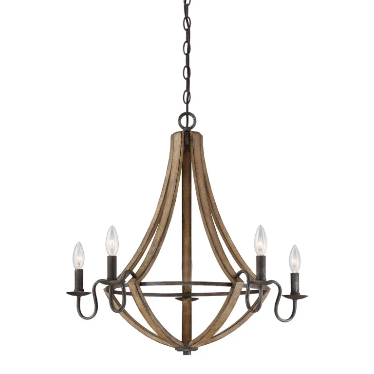 Shire 5-Light Chandelier in Rustic Black