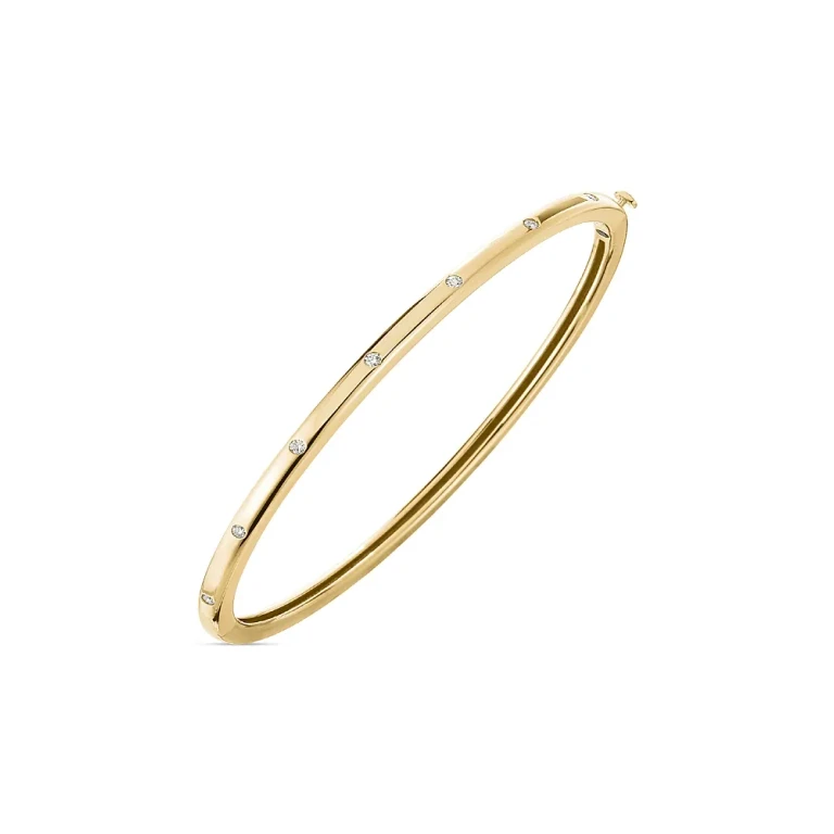 Roberto Coin 18K Gold Classica Diamond Pave Thin Bangle Bracelet