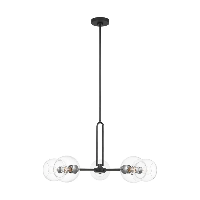 Midnight Black Five Light Chandelier from the Codyn Collection