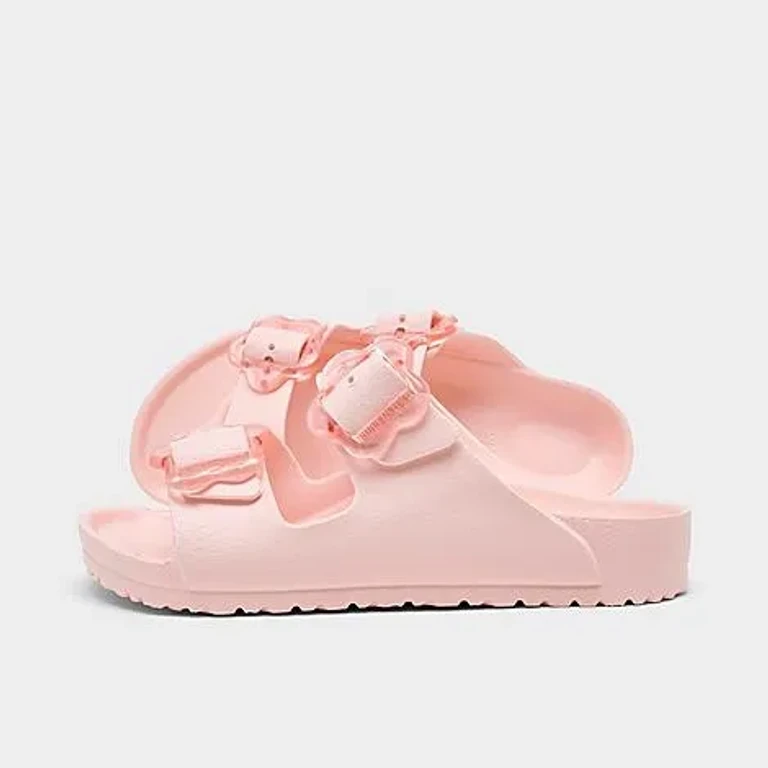Birkenstock Girls' Little Kids Arizona EVA Flower Sandals in Light Rose Size: 29