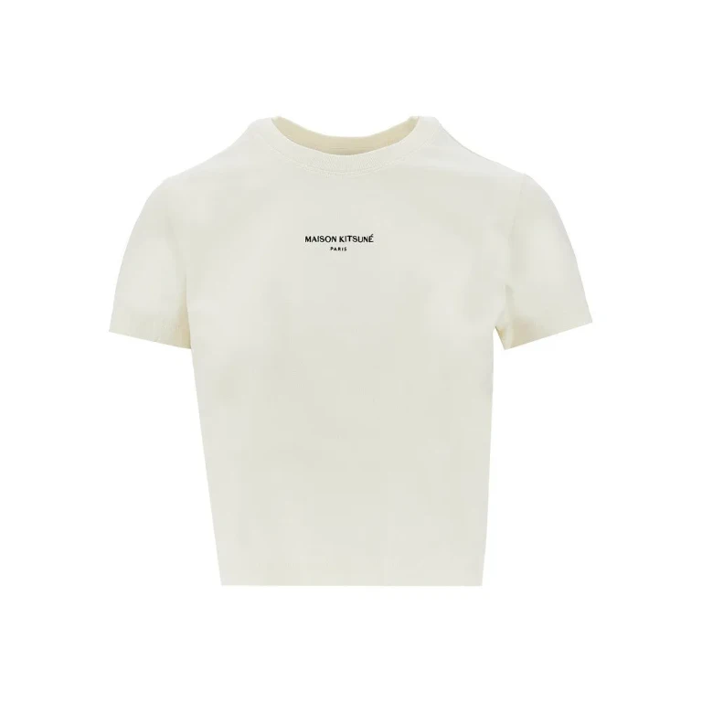 MAISON KITSUNE Maison Kitsuné Paris embroidery cropped Tee Woman XS
