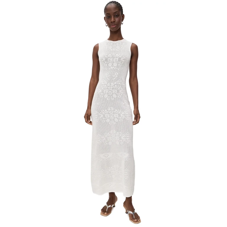 ALIGNE Ashley Crochet Knit Dress Ivory L
