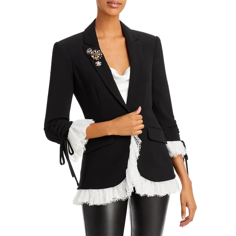 Cinq a Sept Roxie Lace Trim Blazer