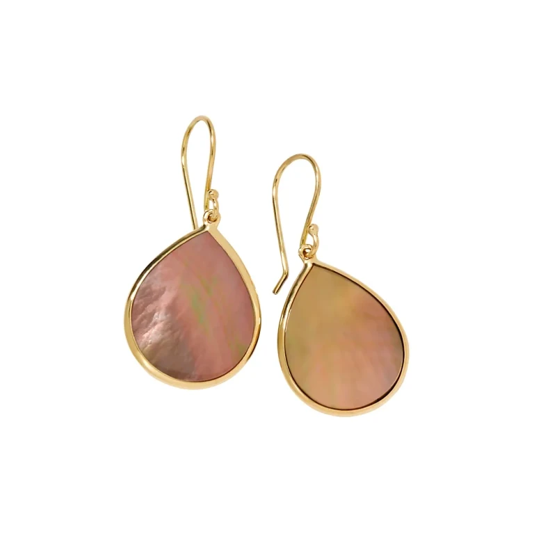 Ippolita 18K Yellow Gold Polished Rock Candy Brown Shell Mini Teardrop Earrings