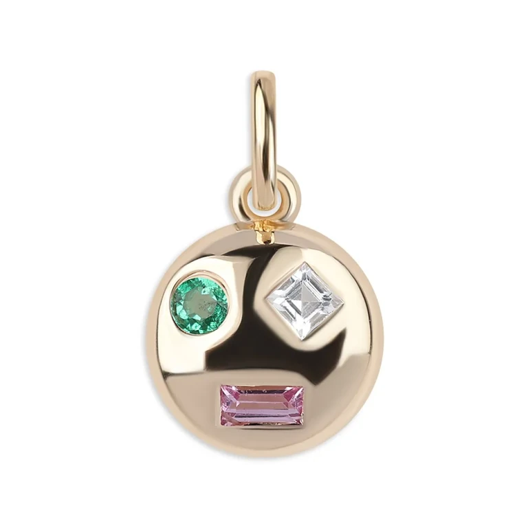 14K Yellow Gold Multi Stone Mixed Cut Pendant Necklace, 20