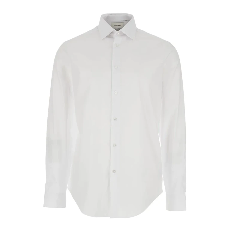 Calvin Klein White Shirt With Classic Collar In Cotton For Men