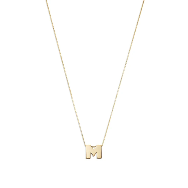 Initial Pendant Necklace in 14K Yellow Gold, 16