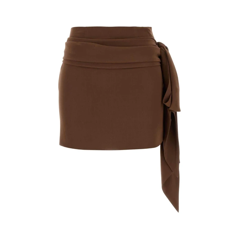 Prada Brown Crepe Mini Skirt