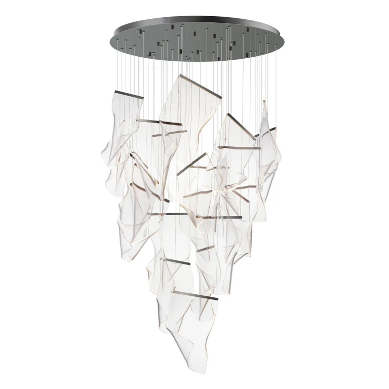 Brushed Gunmetal LED Pendant from the Rinkle Collection