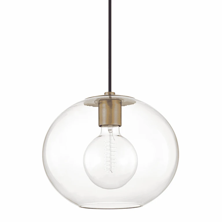 Aged Brass One Light Pendant from the Margot Collection