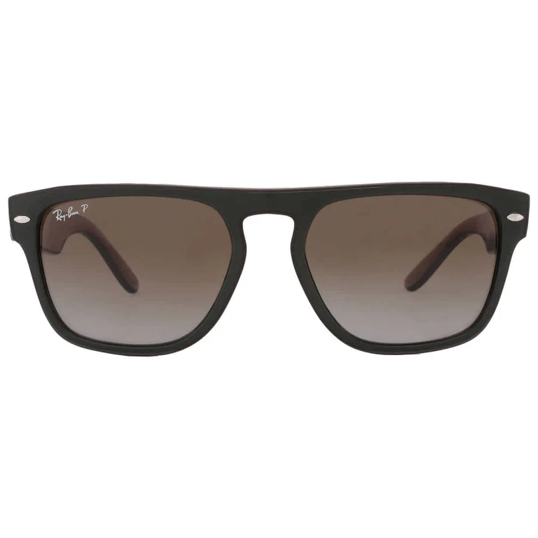 Ray Ban Polarized Brown Gradient Square Unisex Sunglasses RB4407 6732T5 57