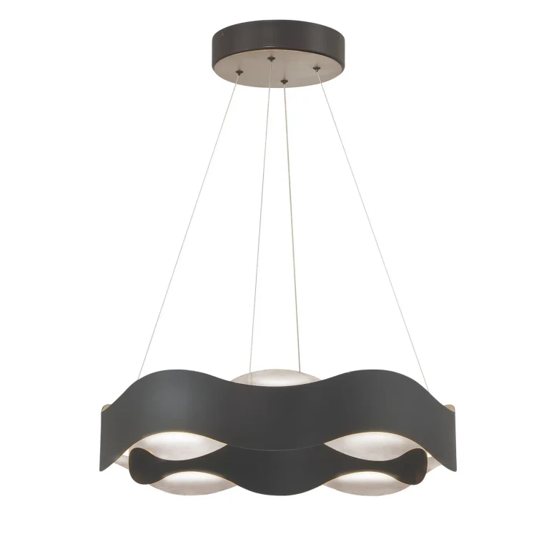 Vaughan 1-Light LED Chandelier in Black And Nickel