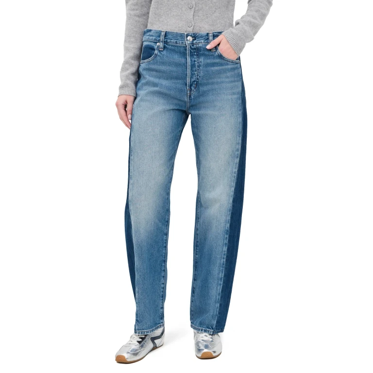 Madewell Pieced Barrel-Leg Jeans in Linden Wash Linden Wash 29
