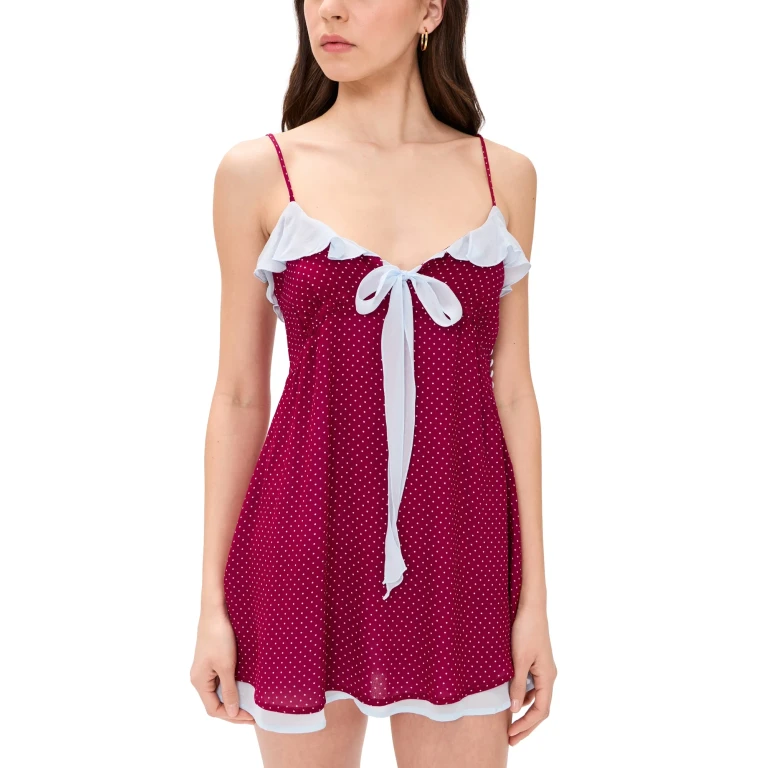 Frankies Bikinis Picnic Hour Chiffon Mini Dress Tuscany L