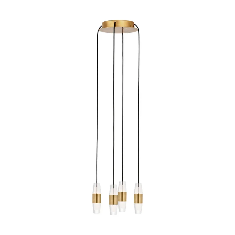 Natural Brass LED Chandelier from the Lassell Collection
