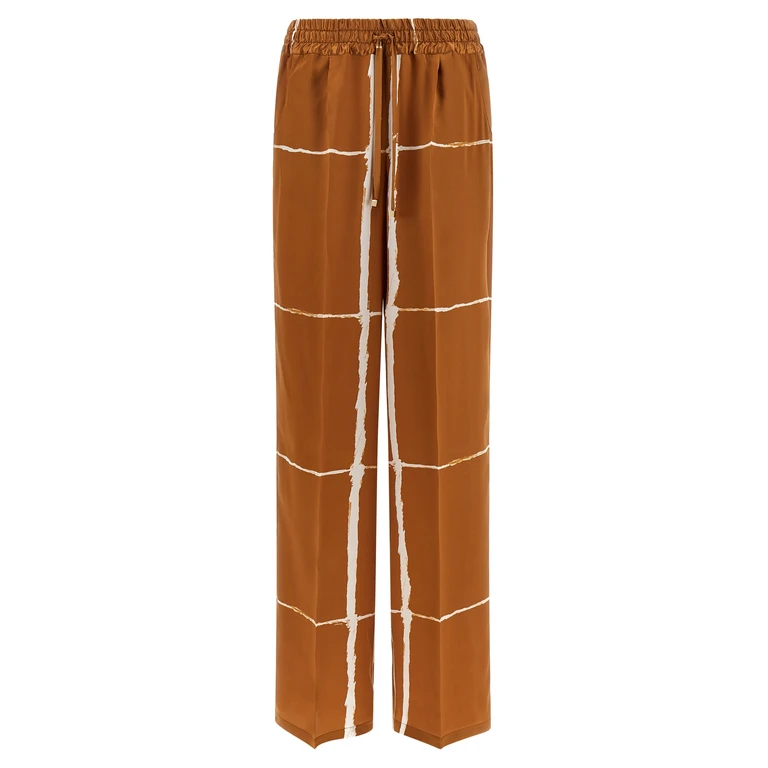 Kiton Brown Silk Casual Pants - Women