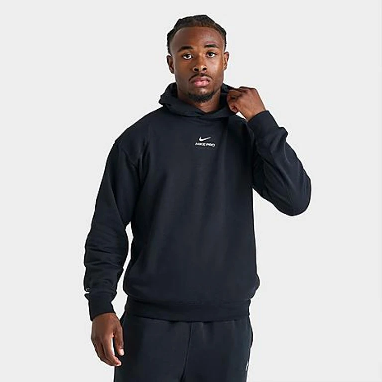Nike Men's PRO Dri-FIT Mid Layer Training Hoodie in Black/White Size: Small