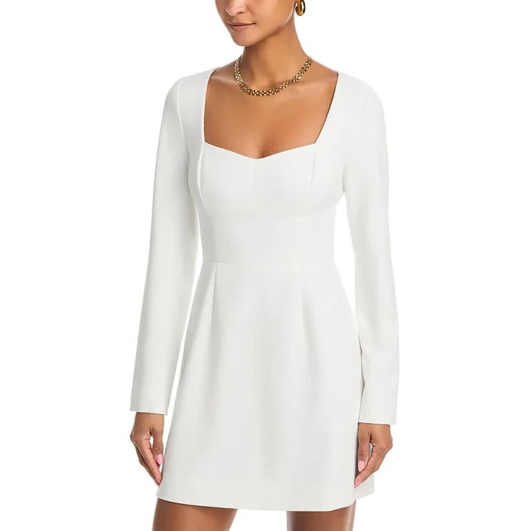 French Connection Whisper Sweetheart Neck Mini Dress