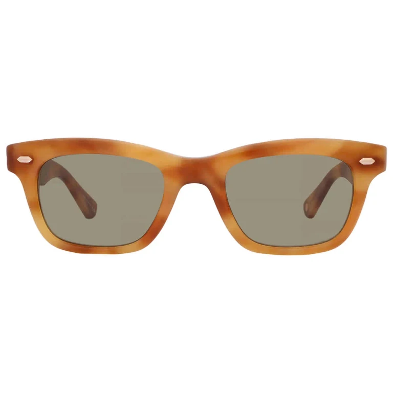 Garrett Leight GROVE SUN Green Rectangular Sunglasses 2143 EMT/GRN 48