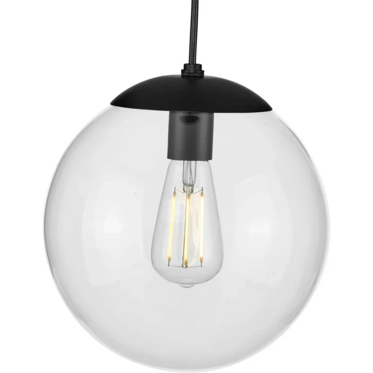 Matte Black One Light Pendant from the Atwell Collection