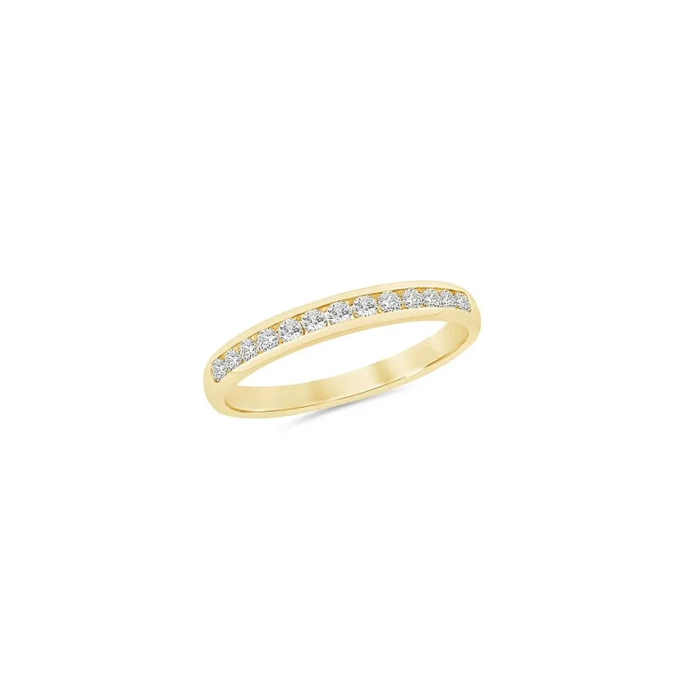 Diamond Channel Set Band Ring in 14K Yellow Gold, 0.25 tcw