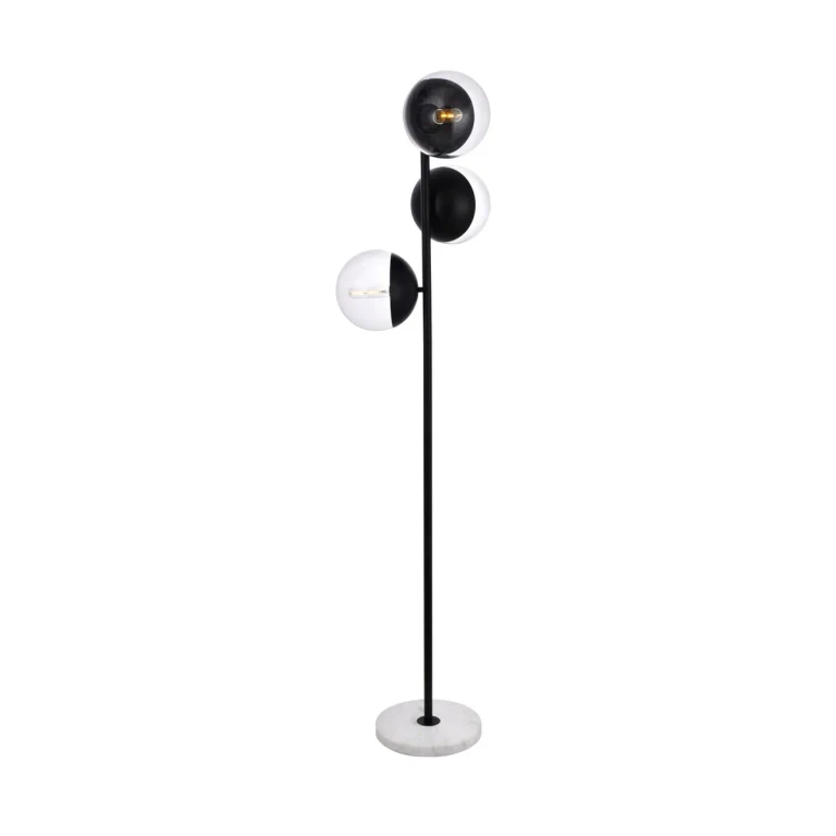 Black Three Light Floor Lamp from the Eclipse Collection