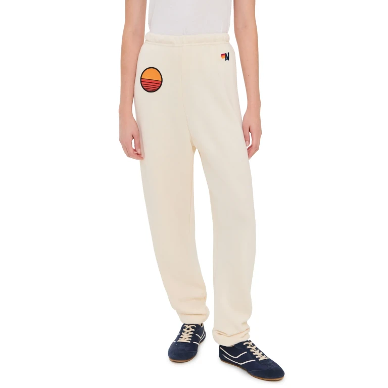 Aviator Nation Sunset Patch Sweatpants Vintage White XS