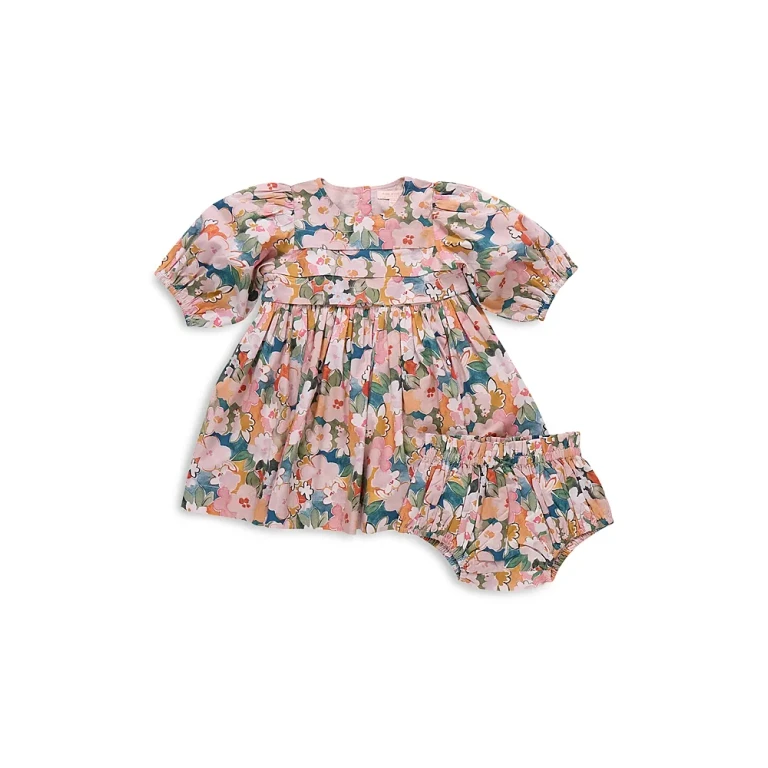 Pink Chicken Girls' Evelyn Dress & Bloomers Set - Baby