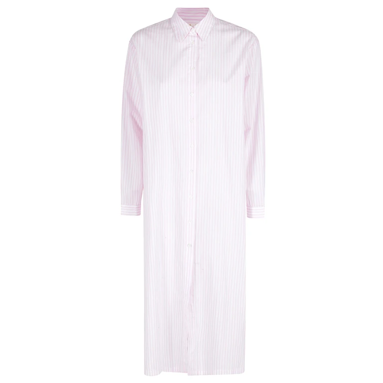 Mc2 Saint Barth Long Shirt Pink & Purple Cotone Abito - Women