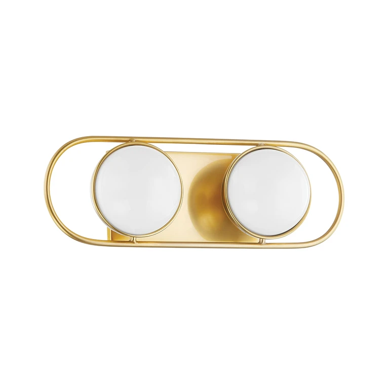 Aged Brass Two Light Bath and Vanity from the Amy Collection