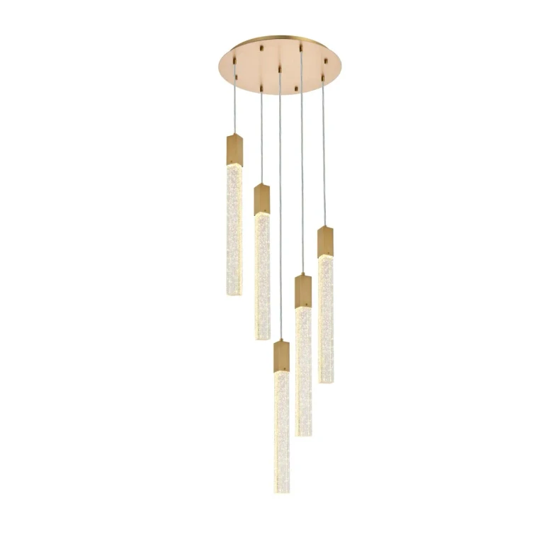 Satin Gold Five Light Pendant from the Weston Collection
